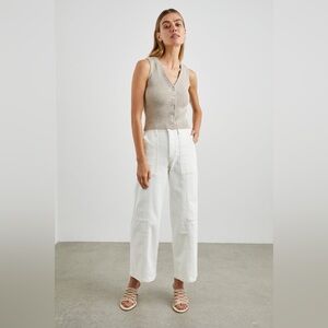 Rails Utility Wide Leg Pants Size 24 Cotton High Rise Vintage Ecru Color